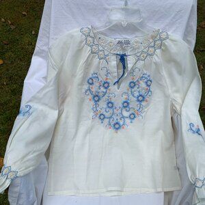 Vintage Lily hand embroidered long sleeves top.